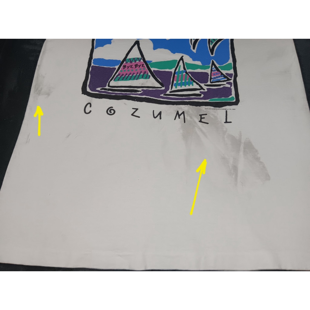 Vintage 80s Cozumel Adult XL T-shirt Single Stitch Tee 1989 Bye-Bye Distressed - Picture 11 of 12